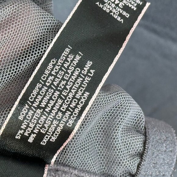 Victoria's Secret Lace Underwire Bustier bra Adjustable Straps gray lavendar 34d - Picture 3 of 7